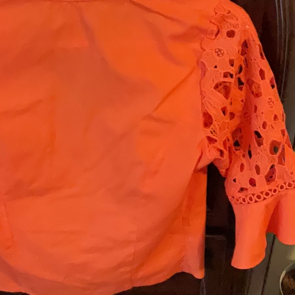 Orange Ruched Ruffled Blouse🍊 - Picture 6 of 7